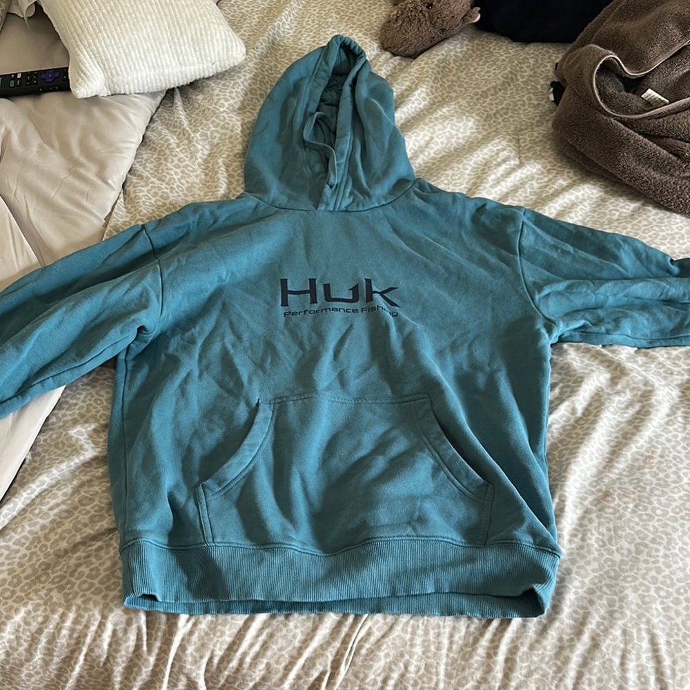 Huk Teal Hoodie with Logo